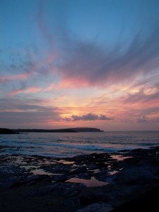 sunset at trevone